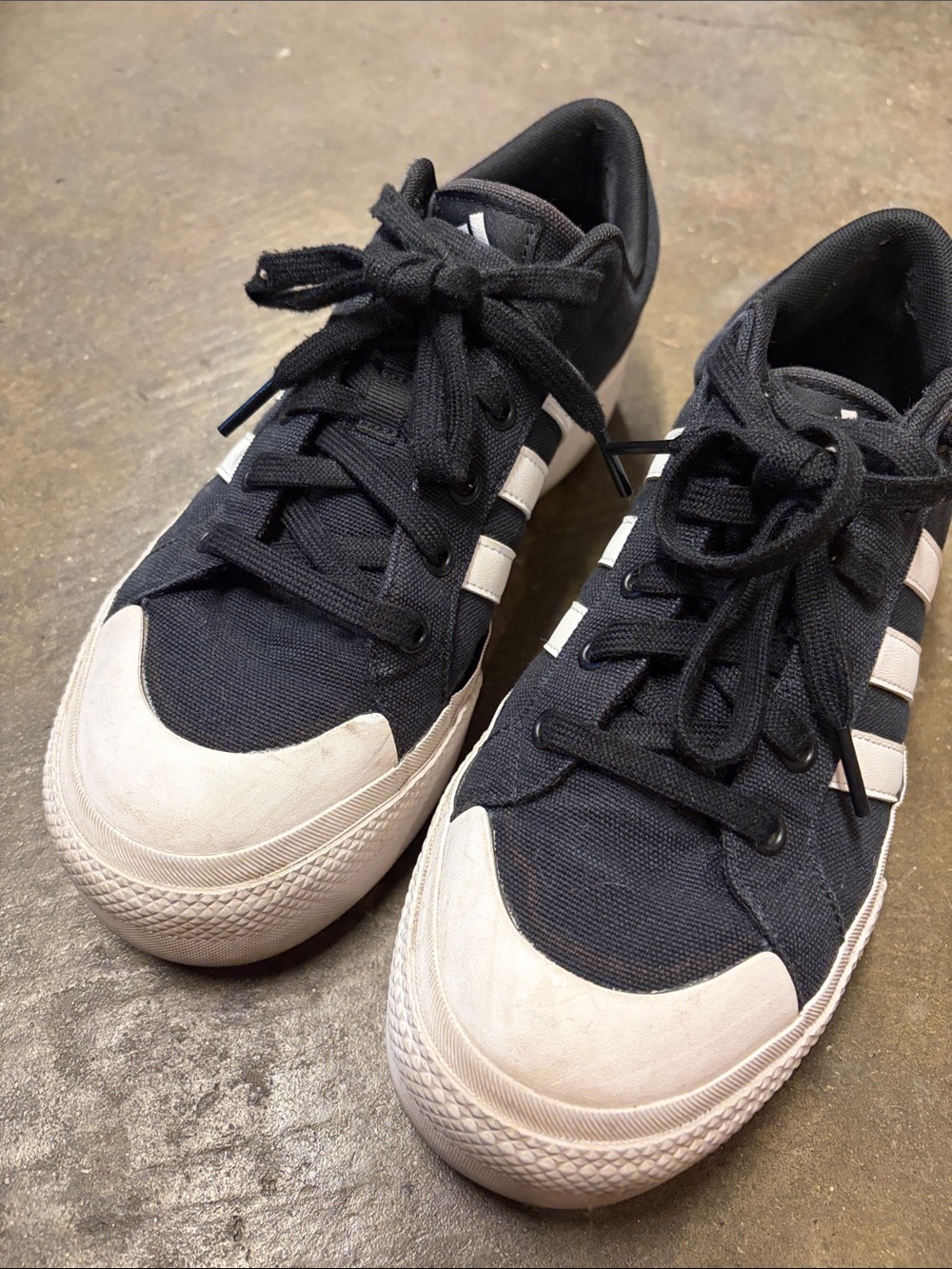 Black and white platform adidas